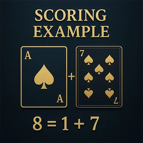 กติกาบาคาร่า ตัวอย่างการนับแต้มบาคาร่า